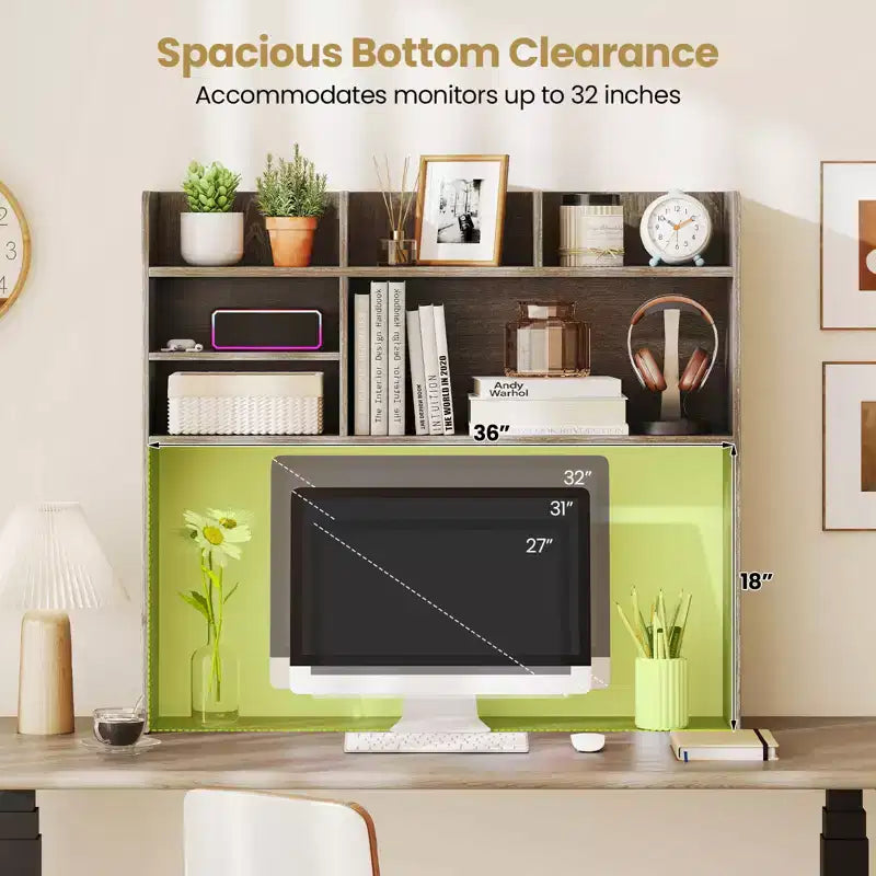 Étagère de bureau à 3 niveaux avec 6 compartiments – Organisateur de bureau pour la maison ou le bureau