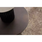 Table d'appoint ronde en métal – Table d'appoint sculpturale en bronze, 31,75 x 57,15 cm