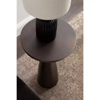 Table d'appoint ronde en métal – Table d'appoint sculpturale en bronze, 31,75 x 57,15 cm