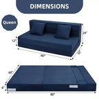 Canapé-lit pliant, canapé-lit pliable avec oreiller, chaise de couchage convertible, matelas de canapé pliant, canapé-futon avec housse lavable en mousse à mémoire de forme
