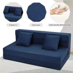 Canapé-lit pliant, canapé-lit pliable avec oreiller, chaise de couchage convertible, matelas de canapé pliant, canapé-futon avec housse lavable en mousse à mémoire de forme