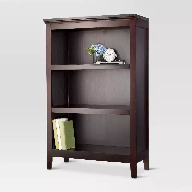 Bibliothèque à 3 étagères – Rangement vertical moderne, 122 cm de haut, supporte 34 kg