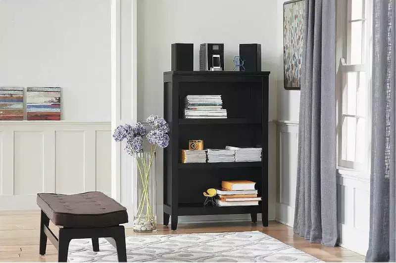 Bibliothèque à 3 étagères – Rangement vertical moderne, 122 cm de haut, supporte 34 kg