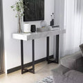 Console contemporaine 1 tiroir gris/métal canon de fusil