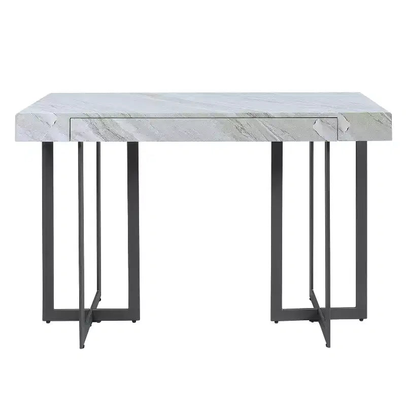 Console contemporaine 1 tiroir gris/métal canon de fusil
