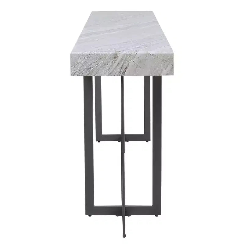 Console contemporaine 1 tiroir gris/métal canon de fusil