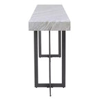 Console contemporaine 1 tiroir gris/métal canon de fusil