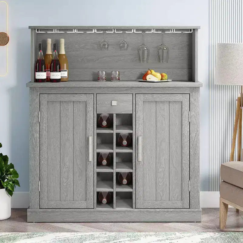Meuble de rangement 47 po avec motif bois et granit