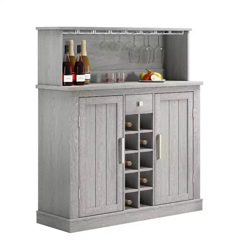 Meuble de rangement 47 po avec motif bois et granit