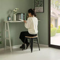 Tabouret de bar rustique en bois et métal – Intérieur/Extérieur, hauteur d'assise de 76 cm, capacité de 113 kg