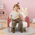 Fauteuil à bascule pour enfants en velours avec pieds en bois massif – Ergonomique, capacité de 50 kg, bleu/rouge