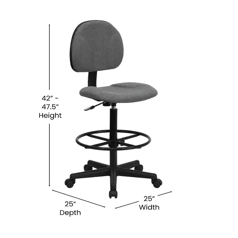 Chaise de Dessin Réglable – Deux Hauteurs de Vérin, Dossier Mi-Hauteur, Rembourrée, Capacité de 113 kg