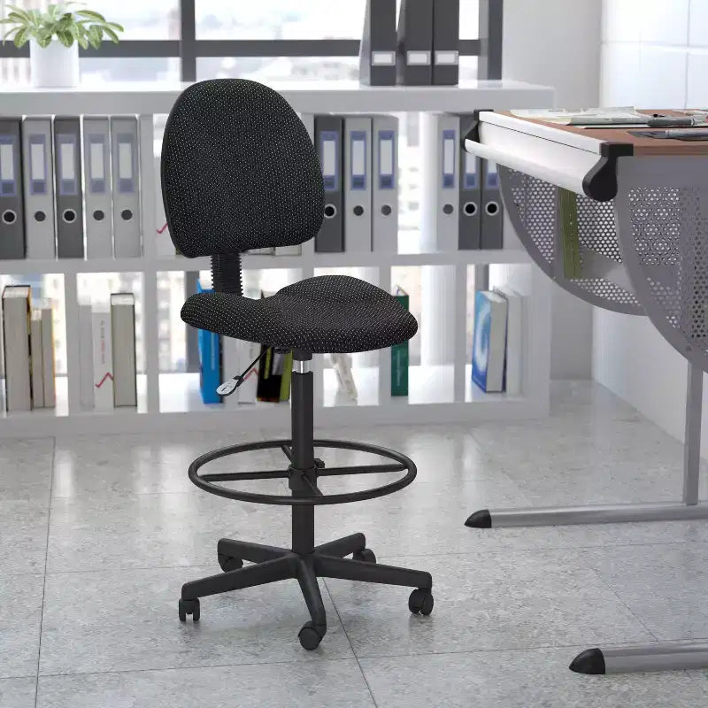 Chaise de Dessin Réglable – Deux Hauteurs de Vérin, Dossier Mi-Hauteur, Rembourrée, Capacité de 113 kg