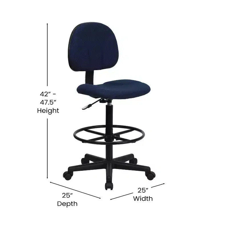 Chaise de Dessin Réglable – Deux Hauteurs de Vérin, Dossier Mi-Hauteur, Rembourrée, Capacité de 113 kg
