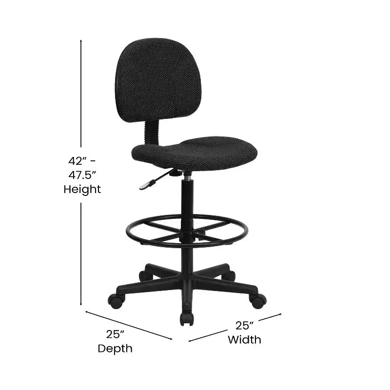 Chaise de Dessin Réglable – Deux Hauteurs de Vérin, Dossier Mi-Hauteur, Rembourrée, Capacité de 113 kg