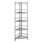 57.5 5 Tier Folding Metal Corner Shelf - Breighton Home