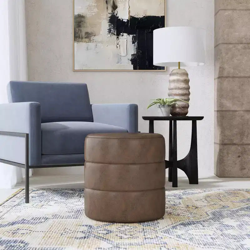 Pouf rond rembourré