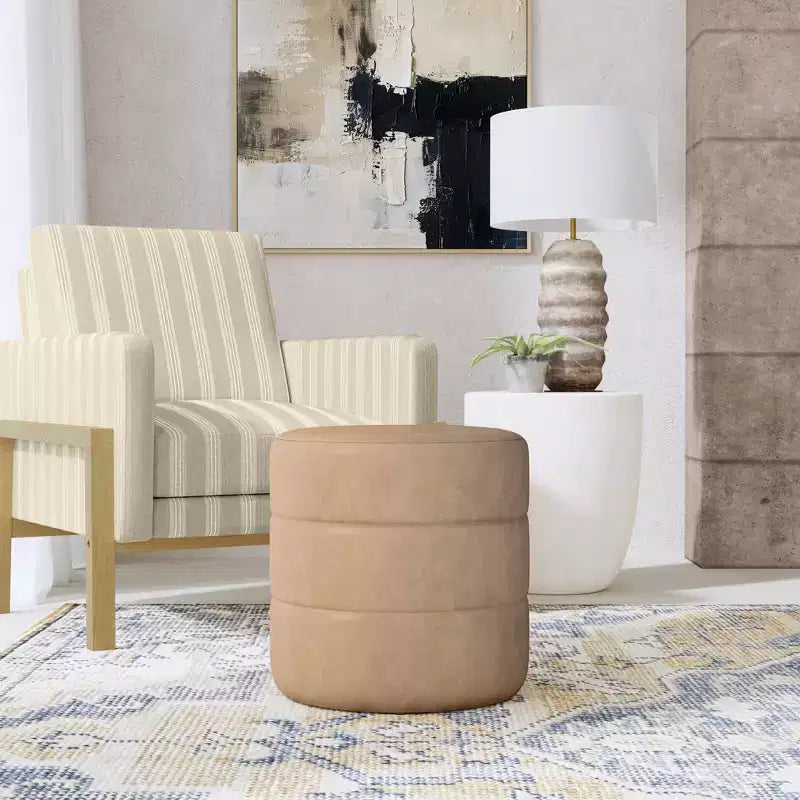 Pouf rond rembourré