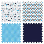 Panier à linge pour garçons avec cadre en bois – Aqua/Marine/Gris, 16x15.5x26.5 po
