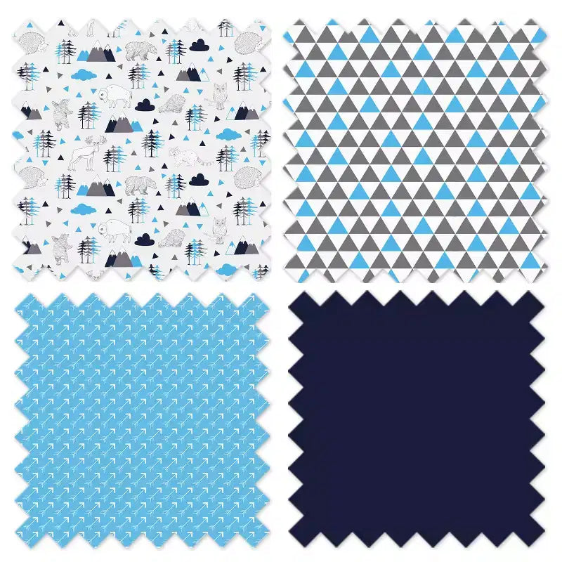 Panier à linge pour garçons avec cadre en bois – Aqua/Marine/Gris, 16x15.5x26.5 po