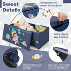 Banc coffre de rangement capitonné pour enfants – Coffre à jouets et repose-pieds polyvalent avec couvercle