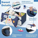 Banc coffre de rangement capitonné pour enfants – Coffre à jouets et repose-pieds polyvalent avec couvercle