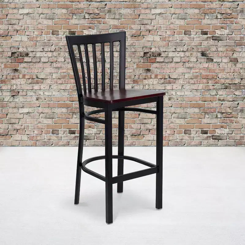 Tabouret de bar/restaurant en métal School House, lot de 2