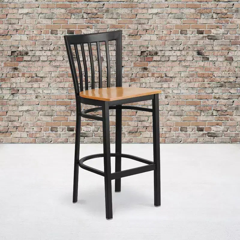 Tabouret de bar/restaurant en métal School House, lot de 2