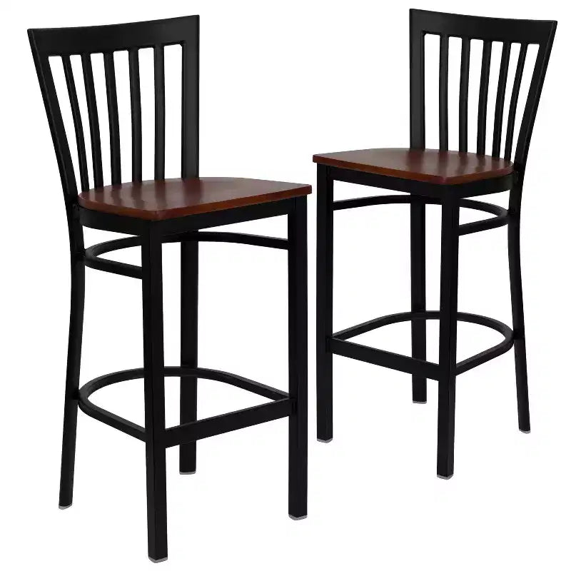 Tabouret de bar/restaurant en métal School House, lot de 2