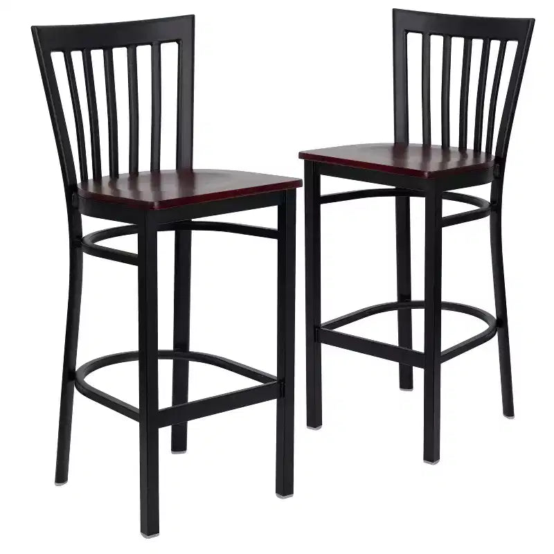 Tabouret de bar/restaurant en métal School House, lot de 2