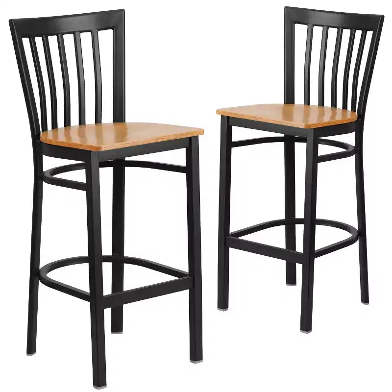 Tabouret de bar/restaurant en métal School House, lot de 2