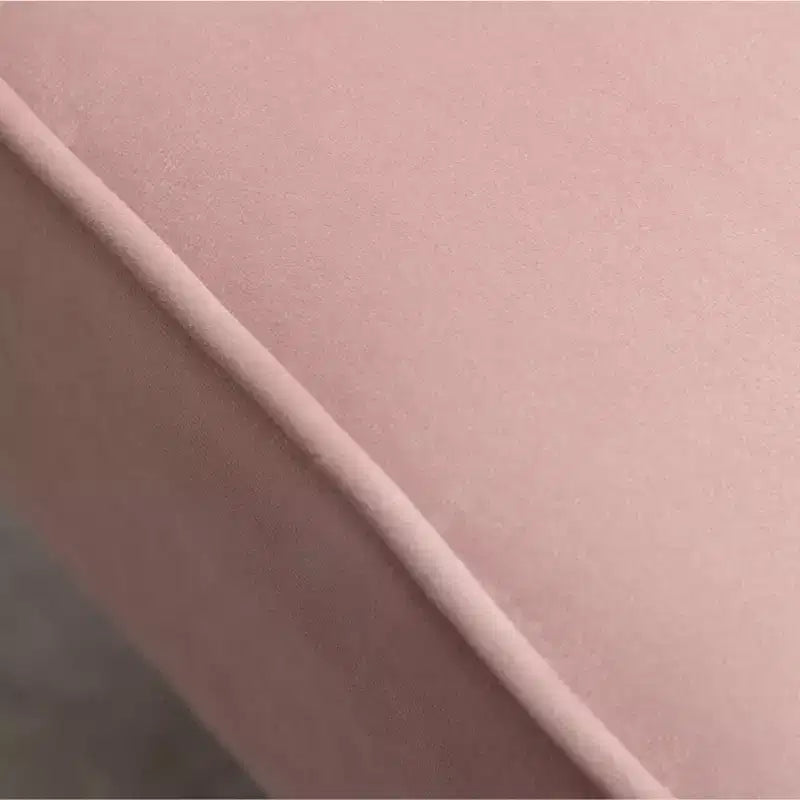 Fauteuil d'appoint contemporain en velours – Dossier incurvé, pieds en bois d'hévéa, rose/bleu/gris