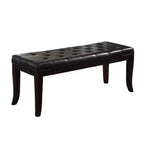 Banc ottoman capitonné en similicuir – Pieds expresso, cadre en bois dur, 112 cm