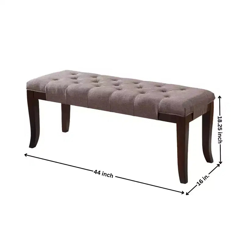 Banc ottoman capitonné en similicuir – Pieds expresso, cadre en bois dur, 112 cm